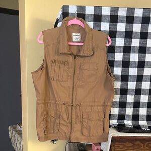 Old Navy Tan Sleeveless Utility Vest